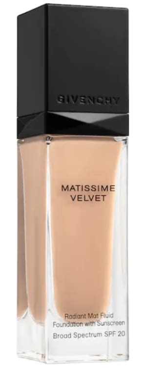 givenchy matissime velvet radiant mattifying fluid foundation spf 20 ingredients